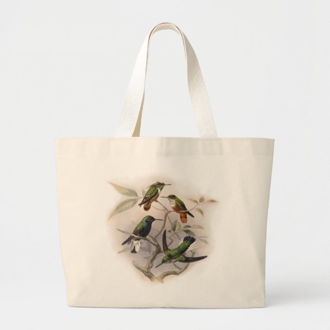 Hummingbirds  in Flight Large Tote Bag (Front)