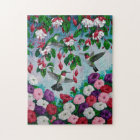 Hummingbirds in Fuchsia Flower Garden