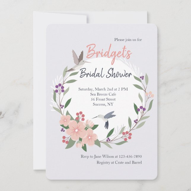 Hummingbirds Invitation (Front)