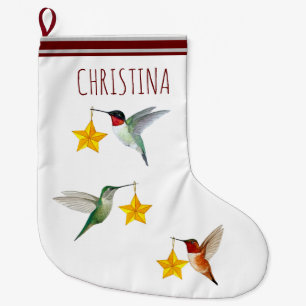 Hummingbirds  large christmas stocking