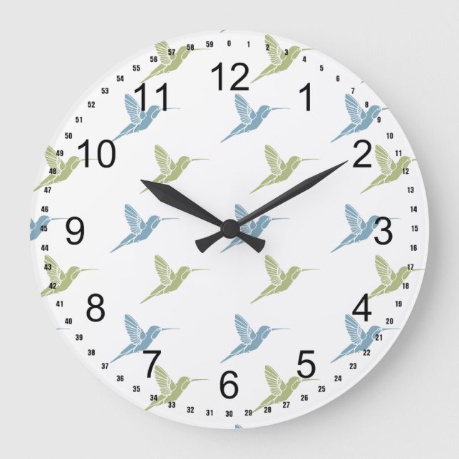 Hummingbirds Large Clock (Front)