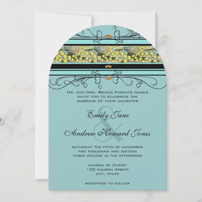 Hummingbirds & Maidenhair Wedding Invitation (Front)
