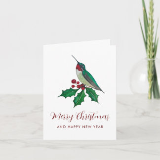 Hummingbirds Merry Christmas Holiday Card