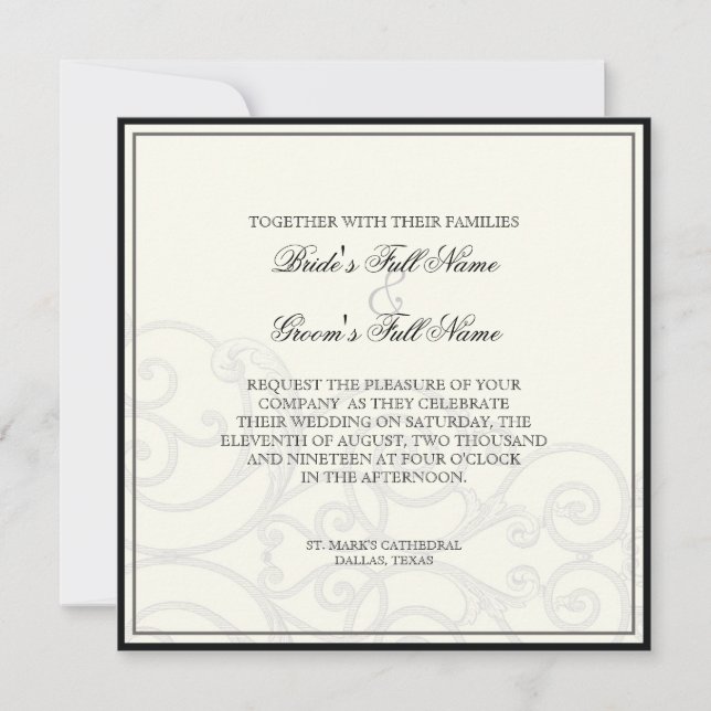 Hummingbirds n Swirls  - Wedding Invitation (Front)