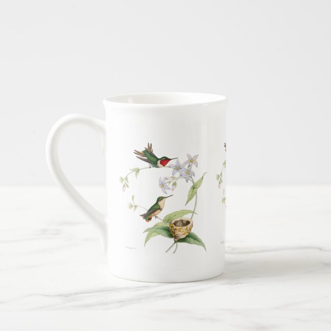 Hummingbirds Natural History  Bone China Mug (Left)