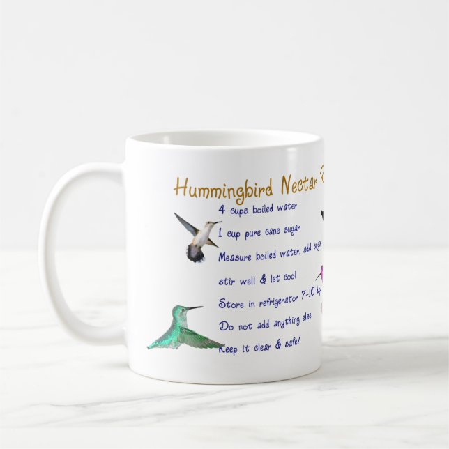 Hummingbirds Nectar Recipe Coffee Mug (Left)