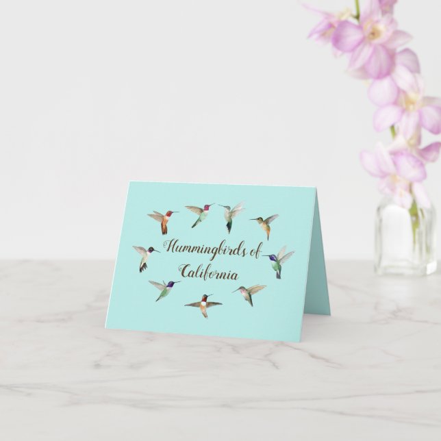 Hummingbirds of California Card (Orchid)