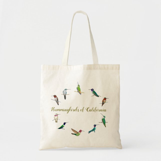 Hummingbirds of California Tote Bag (Front)