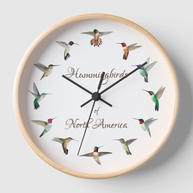Hummingbirds of North America Clock (Front)