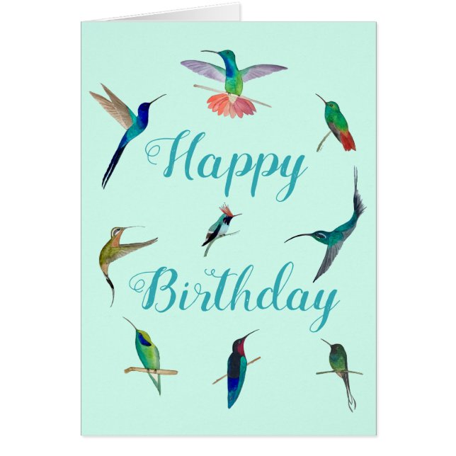 Hummingbirds of Tropical America Birthday Card (Front)