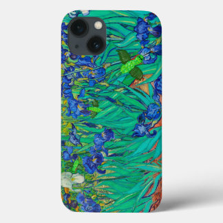 Hummingbirds on VanGough's Blue Irises iPhone 13 Case