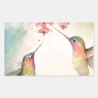 hummingbirds rectangular sticker