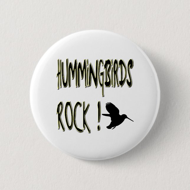 Hummingbirds Rock! Button (Front)