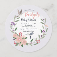 Hummingbirds Round Invitation