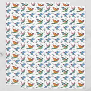 Hummingbirds Scrapbook Paper