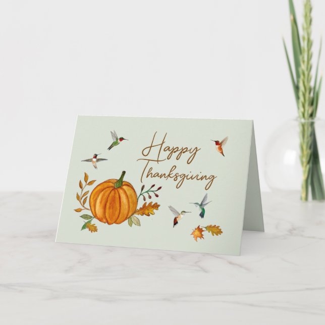 Hummingbirds Thanksgiving Card (Front)
