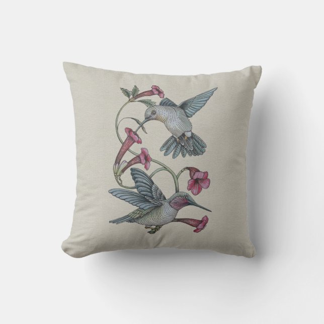 Hummingbirds & Vine Cushion (Front)
