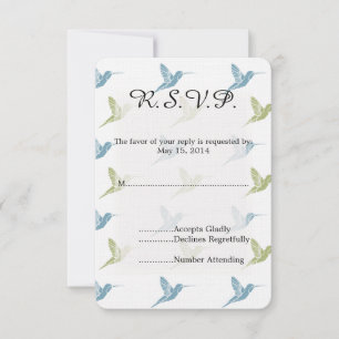 Hummingbirds Wedding RSVP Card