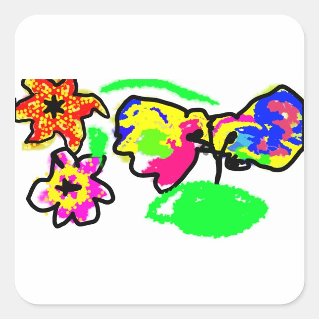 Hummingbirds Wedding  Square Sticker (Front)