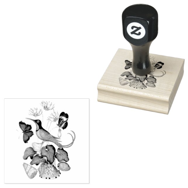 Hummingbirds Wildlife Shells Scrapbooking   Rubber Stamp (Stamped)