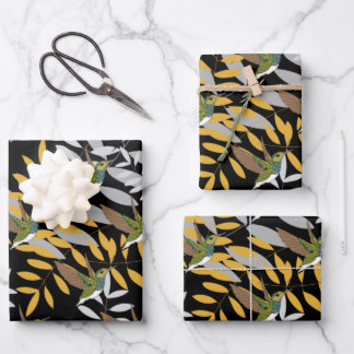 Hummingbirds Wrapping Paper Flat Sheet Set of 3