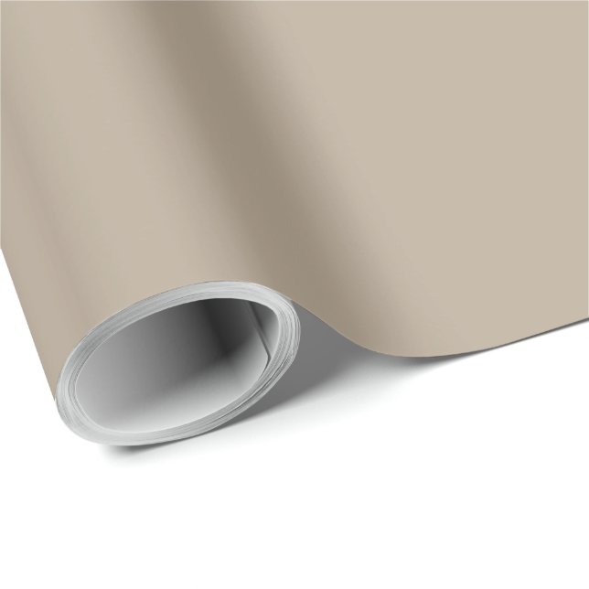 Hummus Beige, Light Brown Neutral Solid Colour Wrapping Paper (Roll Corner)