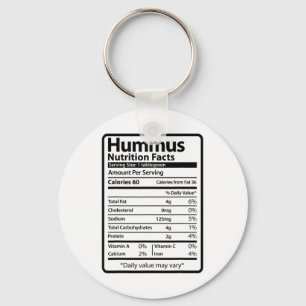 Hummus Funny Food Nutrition Facts For Thanksgiving Key Ring