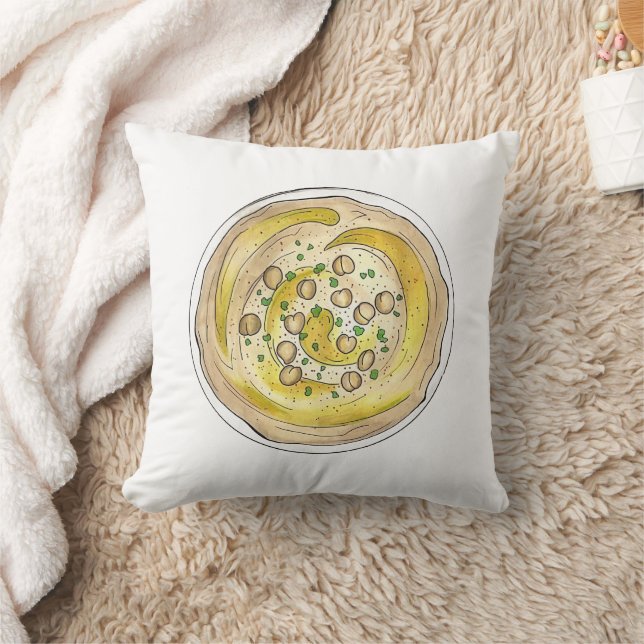 Hummus Houmous Mediterranean Middle Eastern Food Cushion (Blanket)
