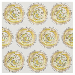 Hummus Houmous Mediterranean Middle Eastern Food Fabric