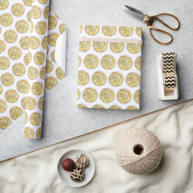 Hummus Houmous Mediterranean Middle Eastern Food Wrapping Paper (Crafts)
