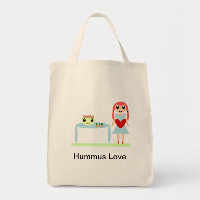 Hummus Love "I love hummus" Tote Bag (Front)