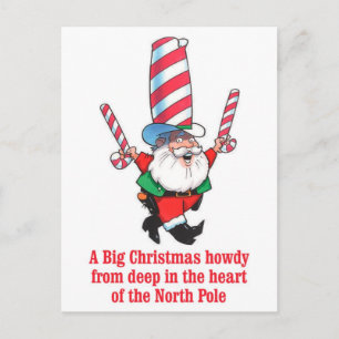 HUMOR Big Christmas Howdy Holiday Greeting Postcard