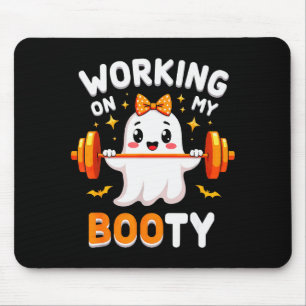 Humor Boo Working On My Booty Gym Fitness Hallowee Mouse Pad