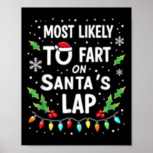 Humor Christmas Lights Most Likely To Fart On Sant Poster