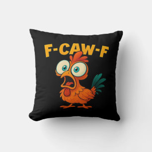 Humor Funny Crow F-Caw-F Gothic Cushion