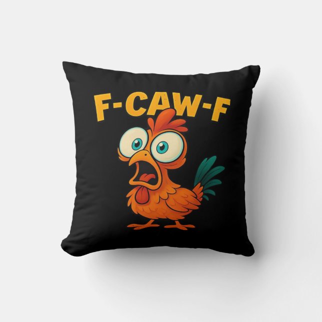Humor Funny Crow F-Caw-F Gothic Cushion (Front)