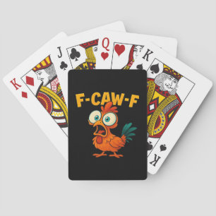 Humor Funny Crow F-Caw-F Gothic Playing Cards