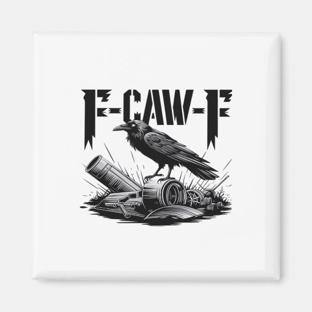 Humor Funny F Caw F Gothic Crow Aesthetic Magnet (Front)