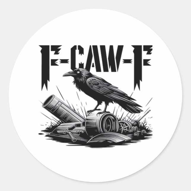 Humor Funny F-Caw-F Gothic Crow Essential Aestheti Classic Round Sticker (Front)