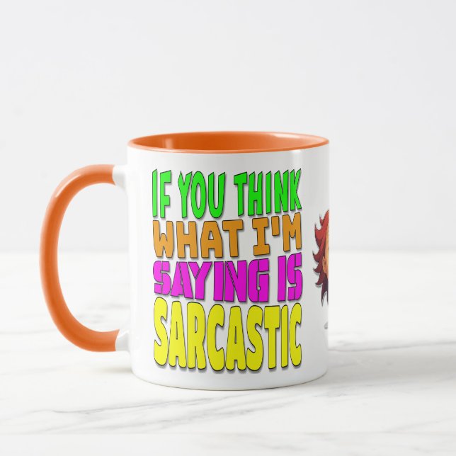 Humor Funny Sarcastic Comment Female Cartoon Face Mug (Left)