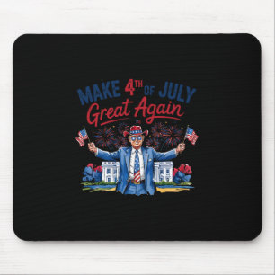 Humor Funny Trump Make 4th Of July Great Again Men Mouse Pad