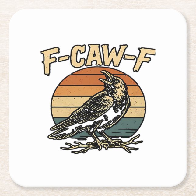 Humor Gothic F Caw F Funny Crow Creative Style Square Paper Coaster (Front)
