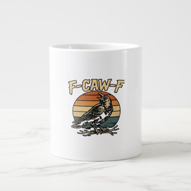 Humor Gothic F-Caw-F Funny Crow Essential Creative Large Coffee Mug (Front)
