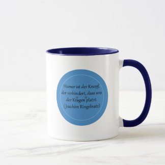 Humor is the button that prevents... mug