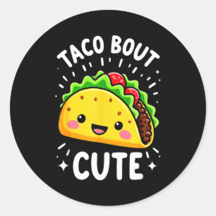 Humor Taco About Cute Girl Birthday Party _3 Classic Round Sticker