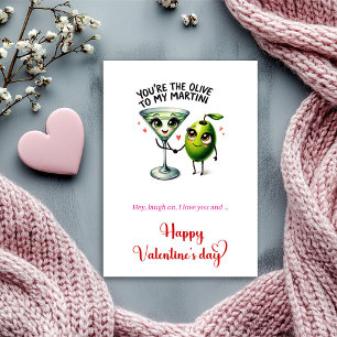 Humor you are the olive to my martini Valentine's  Holiday Card