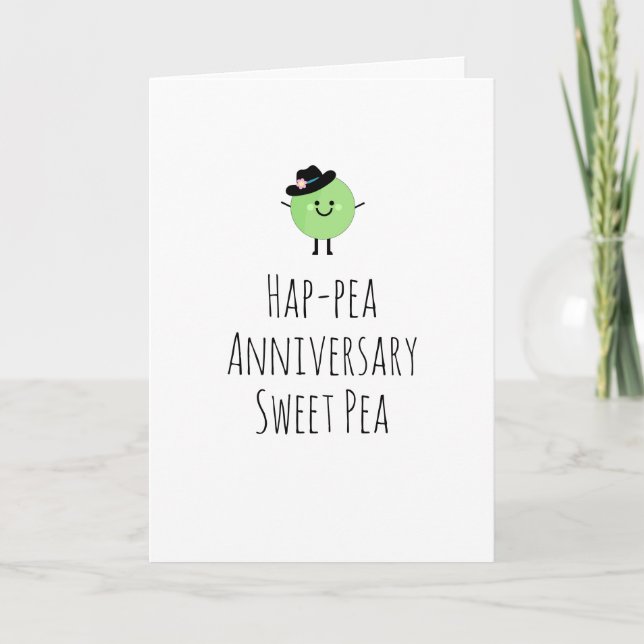 Humorous Anniversary Card Cute Sweet Pea (Front)