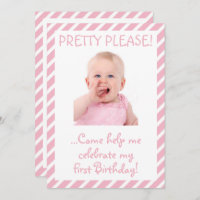 Humorous Baby Girl First Birthday Party Invitation