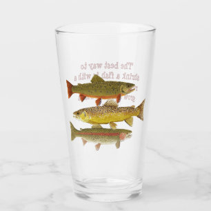 Humorous Beer Glass with trout