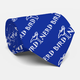 Humorous Birding, Birdwatching, Ornithology Blue Tie